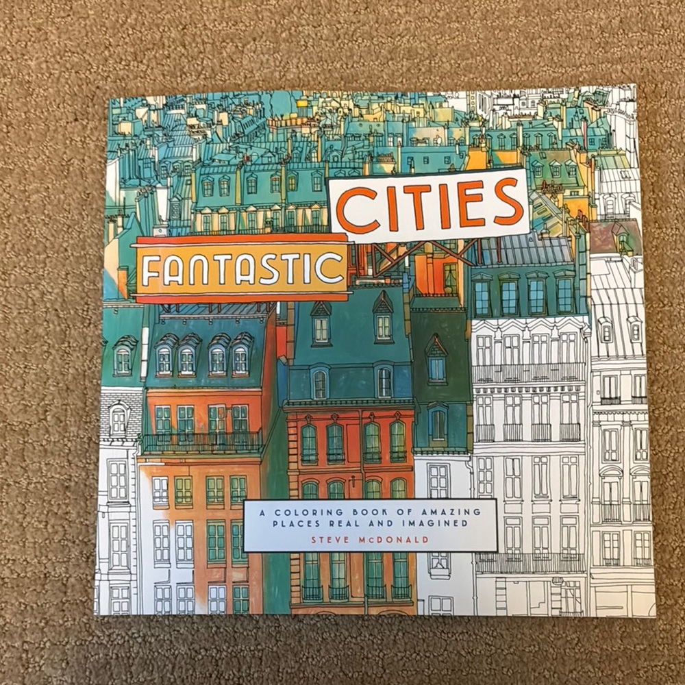 Fantastic Cities Adult Coloring Book